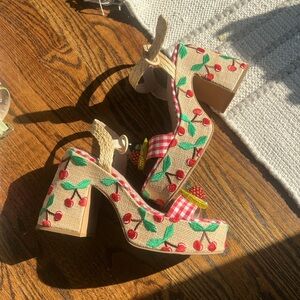 Cherry Platform Betsey Heels